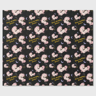 Papier Cadeau Filles Unicorne Rose Whimsical Personnalisées Anni
