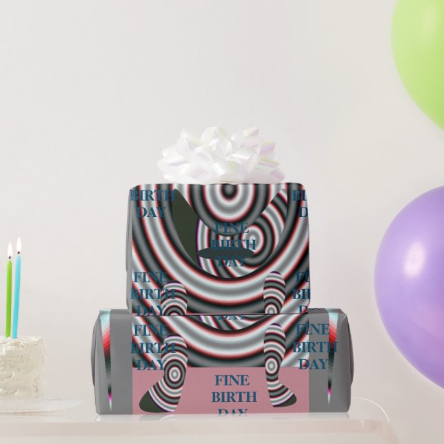 Papier Cadeau FIN JOUR DE NAISSANCE_Cadeau_NOIR_GRAY_PINK (Cadeaux de fête)