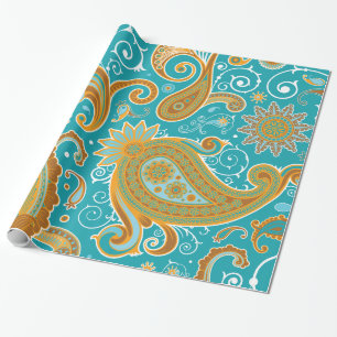 Papier Cadeau Fine Paisley Cool mignonne Girl Mode rétro