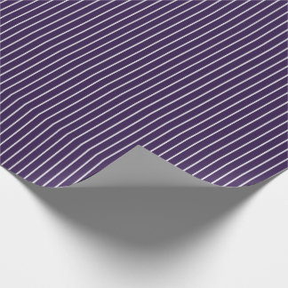 Papier Cadeau Fines rayures blanches sur fond violet foncé