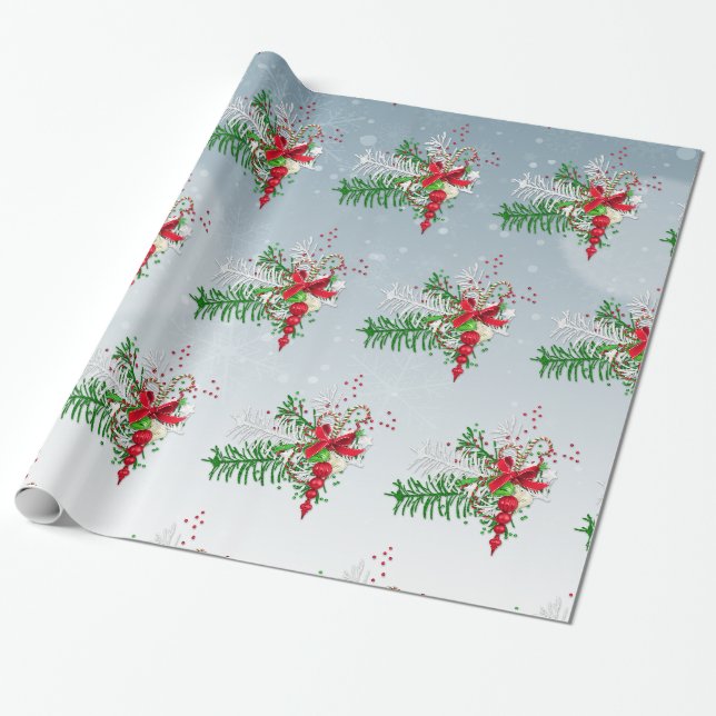 Papier Cadeau Fir Twigs Et Sucre de canne (Déroulé)