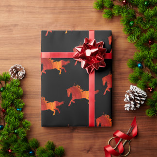 Papier Cadeau Fire Horse Art 