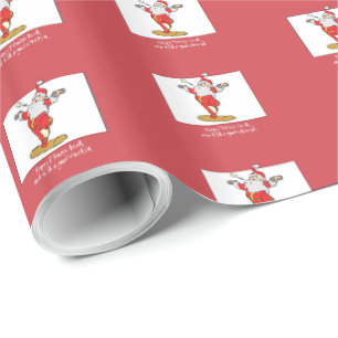 Papier Cadeau Fitness Exercice Noël avec Père Noël