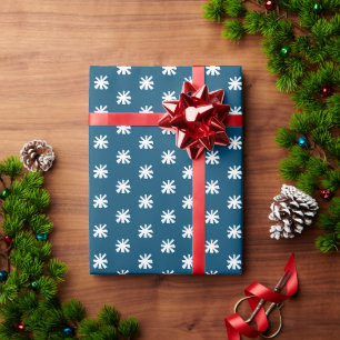 Papier Cadeau Flacon de neige blanc turquoise moderne cadeau mot