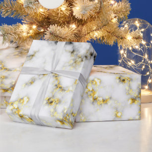 Papier Cadeau Flacons brillants en marbre noir et blanc