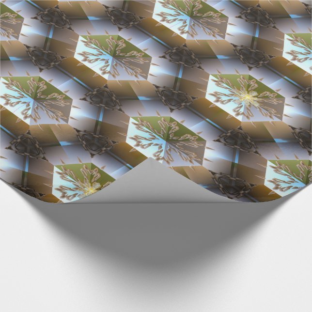 Papier Cadeau Flacons neige hiver Noël Moderne (Coin)