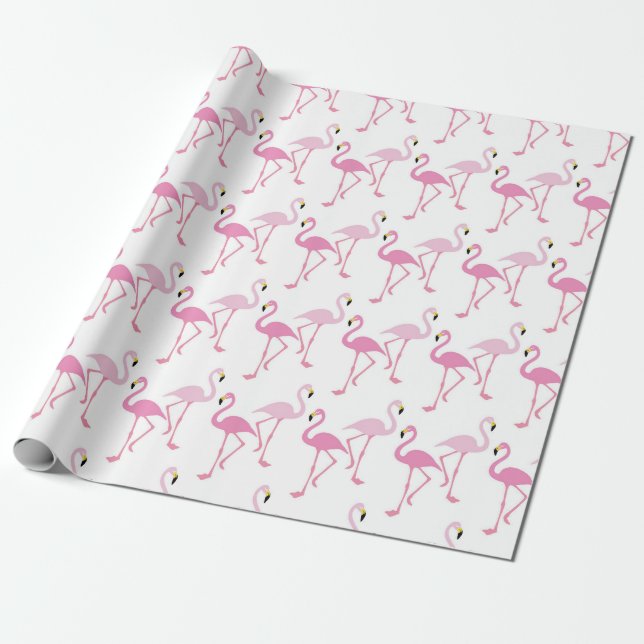 Papier Cadeau Flamant rose (Déroulé)
