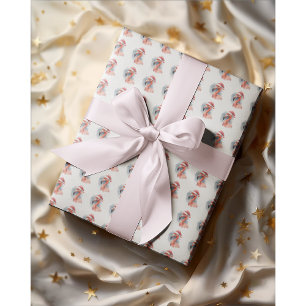 Papier Cadeau Flamant rose père Noël Snowbird