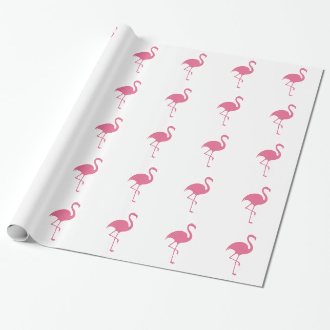 Papier Cadeau Flamant rose tropical à la mode (Déroulé)