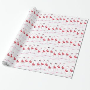 Papier Cadeau Flamants roses roses    AquarellePapier de recouvr