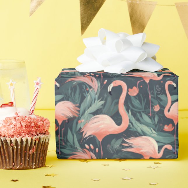 Papier Cadeau Flamants roses Roses Dans Les Fermes (Fête d'anniversaire)