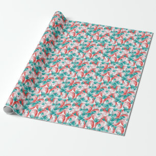 Papier Cadeau Flamingo dessiné à la main : aquarelle motif sans 