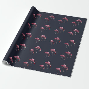 Papier Cadeau Flamingo rose Motif Vin Amateur Drôle