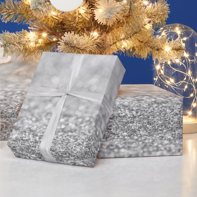 Papier Cadeau Flamme de parties scintillant de lumière noire et  (Vacances)