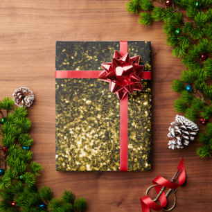 Papier Cadeau Flamme de parties scintillant jaune foncé