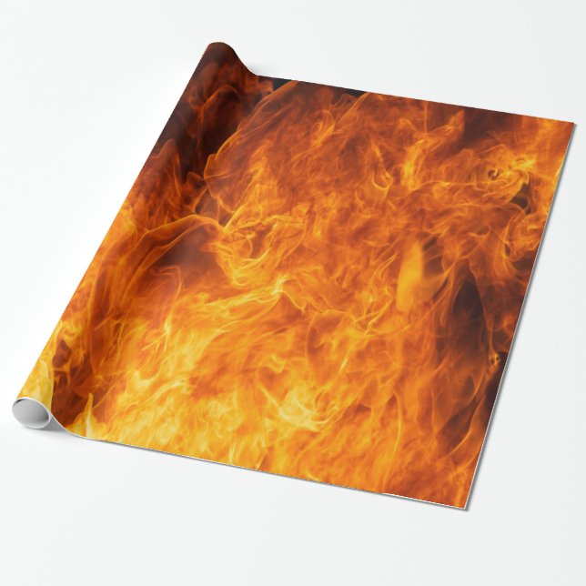 Papier Cadeau Flamme orange (Déroulé)