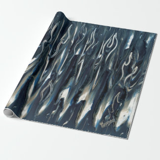 Papier Cadeau Flammes bleues cool