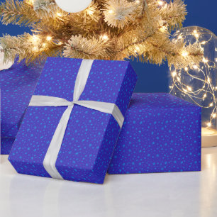 Papier Cadeau Flammes de neige bleu clair Noël bleu clair