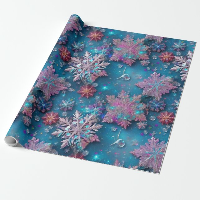 Papier Cadeau Flammes de neige congelées (Déroulé)