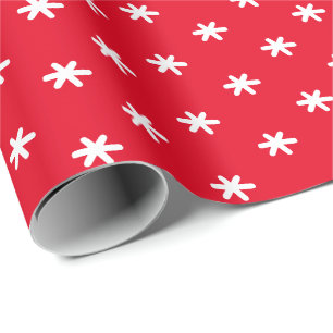 Papier Cadeau Flammes de neige rouge simple cadeau de vacances d