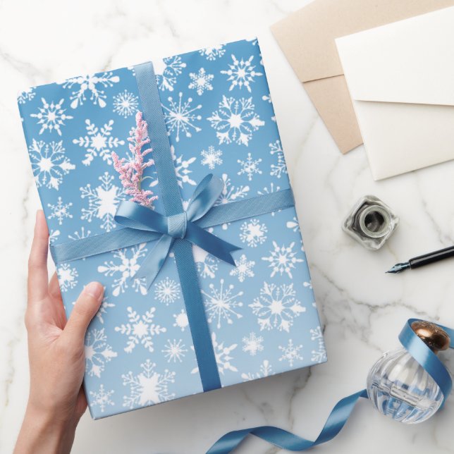 Papier Cadeau Flèche de neige à gradient bleu (Cadeaux)