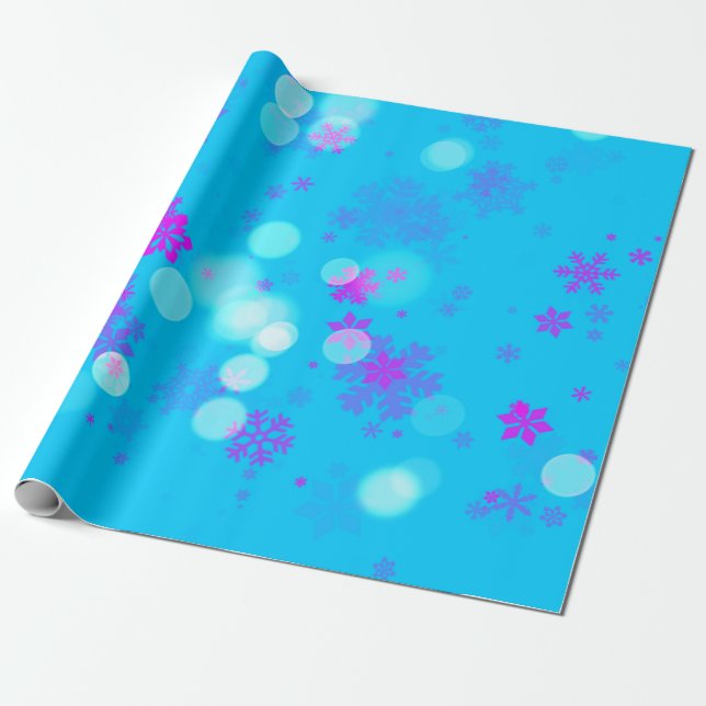 Papier Cadeau Flèche de neige bleue et violette (Déroulé)