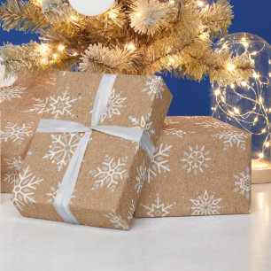 Papier Cadeau Flèche de neige moderne Kraft Vacances Brown