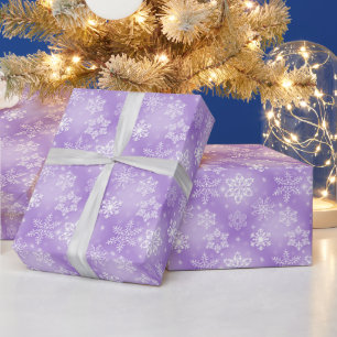 Papier Cadeau Flèche de neige violette et blanche