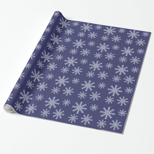 Papier Cadeau Flèche de neige violette et blanche (Déroulé)