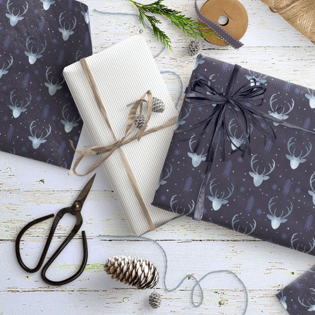 Papier Cadeau Flèches cerfs Antlers Motif de Noël V2 Bl ID861 (Créateur téléchargé)