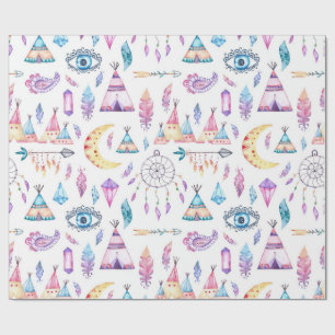Papier Cadeau Flèches de Dreamcatchers de Teepees de Natif