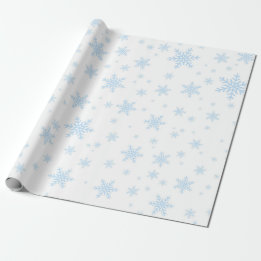 Papier Cadeau Flèches de neige bleues en blanc