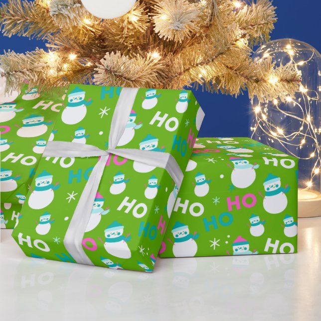 Papier Cadeau Flèches de neige Ho Ho Ho Noël moderne (Vacances)