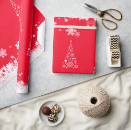 Papier Cadeau Flèches modernes de Noël rouge