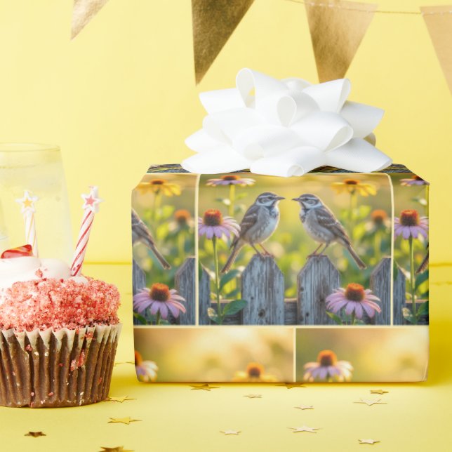 Papier Cadeau Flèches Perchées Sur La Clôture Du Picket (Fête d'anniversaire)
