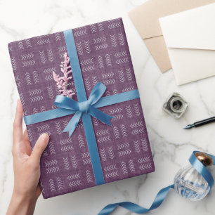 Papier Cadeau Flèches sur lin pourpre magenta foncé