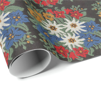 Papier Cadeau Fleur alpine suisse Edelweiss