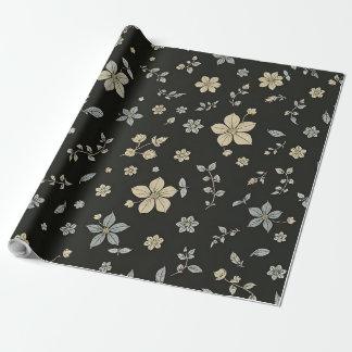 Papier Cadeau Fleur avec l'arrière - plan noir