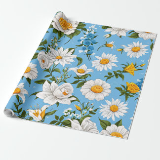 Papier Cadeau Fleur blanche