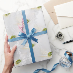 Papier Cadeau Fleur de cosmos sur Élégance de mariage blanc