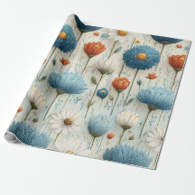 Fleur de fleur sauvage bleu orange