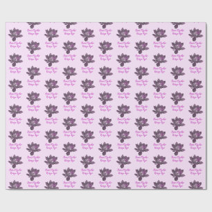 Papier Cadeau Fleur de lotus partiellement violette spirituelle 