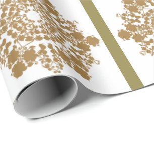 Papier Cadeau Fleur de neige dorée