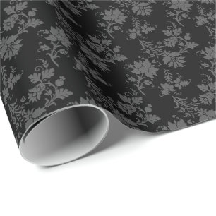 Papier Cadeau Fleur de nuit gothique noire