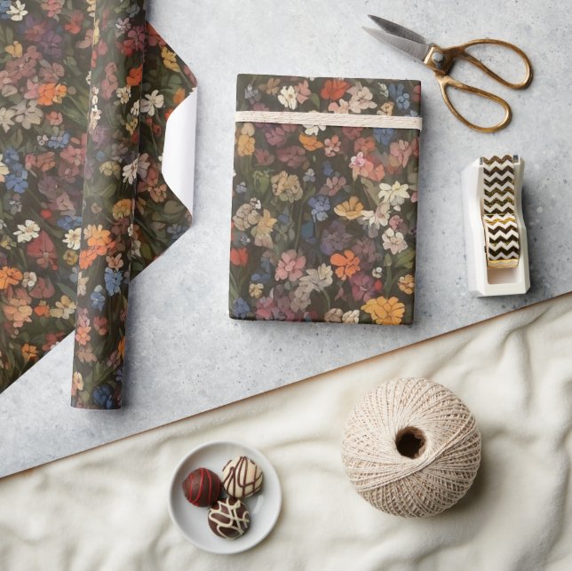 Papier Cadeau Fleur de prairie Fleur sauvage de printemps Jardin (Artisanat)