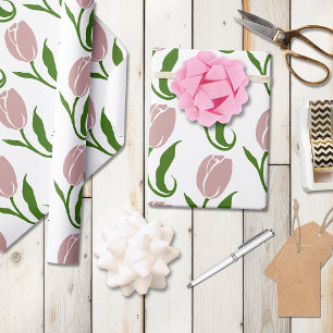 Papier Cadeau Fleur de tulipe rose