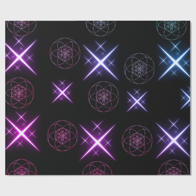 papier cadeau fleur de vie  (Plat)