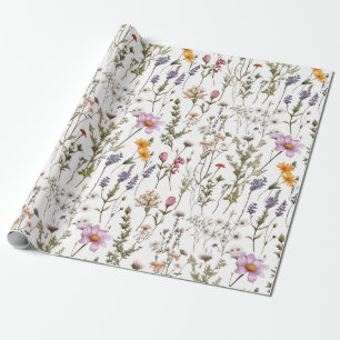 Papier Cadeau Fleur d'eau aquarelle rose violet