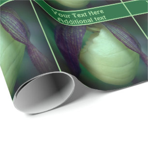 Papier Cadeau Fleur d'orchidée blanche Lady Slipper Personnalisé