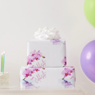 Papier Cadeau Fleur d'orchidée sauvage Fleurs Anniversaire / Pet